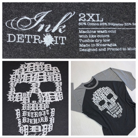 Ink Detroit Raglan Baseball Tee - Unisex - Picture 1 of 7